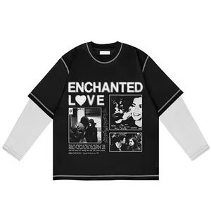 เสื้อผ้าแนวสตรีทสำหรับผู้ชายผ้าฝ้าย GSM หนาพิมพ์ลายตามสั่งแขนสองชั้นสไตล์280 - Product Image 6