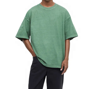 เสื้อยืดของผู้ชายผ้าฝ้ายพิมพ์ลาย100% ทรงหลวมทรงหลวมโอเวอร์ไซส์สีพื้นโพลีเอสเตอร์/ ผ้าฝ้ายปกติดีไซน์ตามสั่ง - Product Image 5