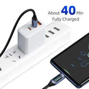 PD 100W 1M 2M Cabo Cabos <span class=keywords><strong>USB</strong></span> tipo <span class=keywords><strong>C</strong></span> a tipo <span class=keywords><strong>C</strong></span> Cable de carga rápida Para Celular <span class=keywords><strong>Kabel</strong></span> Cable de carga de teléfono de datos con pantalla - Product Image 1