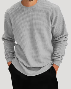 T-shirt à manches longues en coton 100% de haute qualité, 240 GSM, épaules tombantes, taille personnalisée, logo multicolore, t-shirt à col rond surdimensionné pour homme - Product Image 1