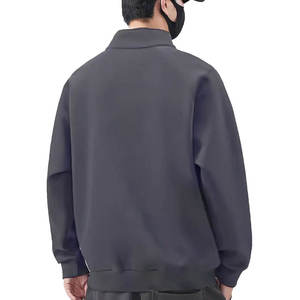 Sweat-shirt à fermeture éclair sur le devant pour homme, couleurs et logo personnalisés, 100% coton, respirant, séchage rapide, sweat-shirt décontracté pour le jogging - Product Image 3