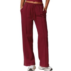 Pantalon de survêtement décontracté pour femme, taille haute, coupe droite, jambe large évasée, séchage rapide, avec cordon de serrage, style streetwear, printemps - Product Image 5