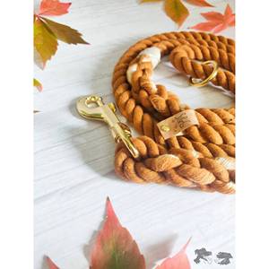 Correa de algodón natural ecológica hecha a mano naranja quemada para perro - Product Image 3