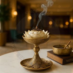 ที่ใส่ธูปหอมและตัวกระจายกลิ่นหอมทำจากอลูมิเนียมทองเหลืองทำด้วยมือสุดหรูและสเตนเลสสำหรับดอกบัว - Product Image 1