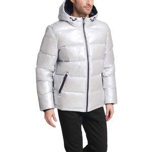 Hooded Down Puffer <b>Jacket</b> Wholesale Custom Puffy <b>Jackets</b> <b>Slim</b> <b>Fit</b> Plain Blank Puffer Down <b>Jacket</b> - Product Image 1