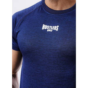Camiseta Deportiva Hustlers Only para Hombre, Azul, de Secado Rápido, Corte Ajustado, Manga Corta, Cuello en V, 100% Poliéster, 300g, Jersey con Estampado por Transferencia de Calor - Product Image 5