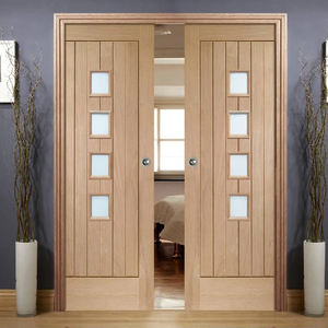 Porte Scorrevoli Esterne a Doppia Anta <span class=keywords><strong>in</strong></span> Legno Massello con <span class=keywords><strong>Vetro</strong></span>, Sistema di Porte a Scomparsa per Ingresso Principale - Product Image 3