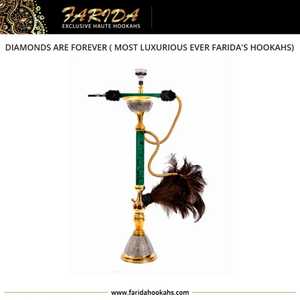 Lujosa colección de narguile de cristal decorada a mano de Farida, edición limitada, Mini manguera de latón Shisha de tipo recto único egipcio - Product Image 4