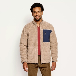 <b>Men</b> Stand Collar Outdoor Canvas <b>Sherpa</b> <b>Fleece</b> Jacket Wholesale Front Logo Full Sleeves High Quality <b>Sherpa</b> <b>Fleece</b> Jacket - Product Image 5