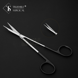 Tijeras de punta roma de acero inoxidable alemanas mejor calificadas al por mayor punta redonda curva recta para cirugías generales o básicas - Product Image 3
