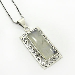 Precio al por mayor de alta calidad, Plata de Ley 925, piedra lunar arcoíris Natural, colgante de estilo clásico, proveedores de joyería fina hecha a mano - Product Image 1