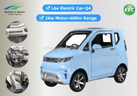 Minicoche Eléctrico de 25 km/h, 4 Ruedas, con Homologación Europea EEC L6e, Scooter de Movilidad Cerrado, 2 Asientos, Sin Necesidad de Licencia de Conducir