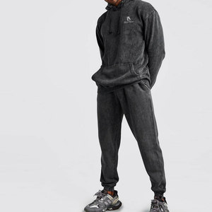 Survêtement Homme Grande Taille en Polaire Délavé Coupe Droite Qualité Supérieure Style Streetwear Conception OEM Personnalisée Meilleur Prix de Gros - Product Image 3