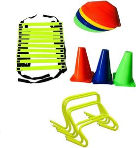El Kit de agilidad de fútbol para práctica y entrenamiento de agilidad incluye vallas, escaleras, conos de marcador y marcador de platillo de disco con bolsa - Product Image 5