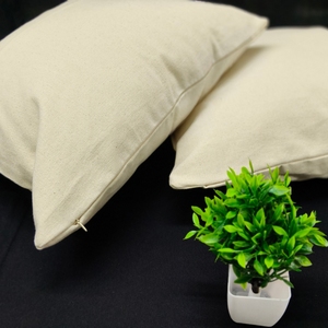 100% Cotton Canvas <b>Cushion</b> Cover Natural <b>Beige</b> Heavy Duty Decorative Sofa Pillow Case Eco Friendly - Product Image 1