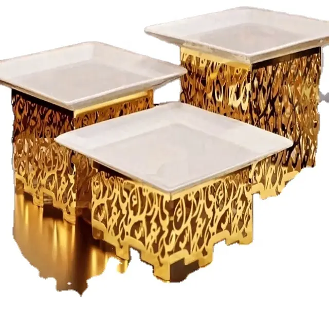 Commercio all'ingrosso della torta di nozze set decorazione del partito dessert Espositore per feste di nozze forniture oro argento torta tavolo da dessert