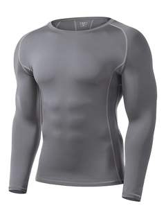 <b>Men's</b> <b>Compression</b> Gym Training Set Solid Pattern Breathable Long Sleeve Shirt <b>Shorts</b> Custom Logo Eco-Friendly Elastic Waist for - Product Image 5