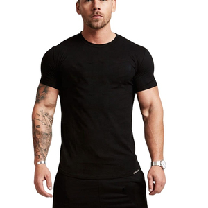 Vente en gros de t-shirts imprimés de haute qualité pour hommes, coupe ajustée, 95% coton, 5% spandex, 100% coton, 100% coton uni à manches courtes - Product Image 1