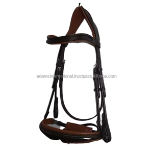 Bride de dressage anatomique pour l'équitation Équipement en cuir rembourré de la meilleure qualité avec deux types de sports de Weymouth Grossiste - Product Image 2