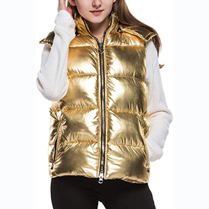 Doudoune à capuche courte et brillante, couleur unie, manteau à bulles, manches longues, fermeture éclair épaisse, hiver 2022 - Product Image 1