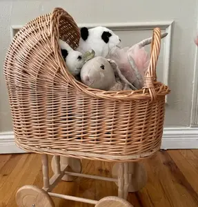 Meilleur prix Poussette de luxe pour bébé Poupée en rotin Landau Jouets Poussette Push Pull Jouets pour bébé Poussette de poupée Jouet pour bébé - Product Image 1