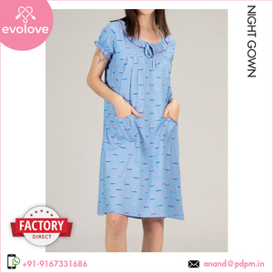 ชุดนอนสั้นสีฟ้าอ่อนสำหรับสุภาพสตรี - Product Image 4