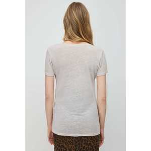 Camiseta básica de lino con cuello en V - Product Image 3