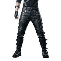 Shorts en cuir noir sur mesure pour homme, style super-héros, cosplay, motard, utilitaire, fait main, steampunk, formel, coupe droite, broderie, séchage rapide