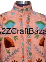 Veste bomber en coton Suzani tricotée à la main pour femmes, hiver, ethnique, bohème, indienne, séchage rapide, broderie florale, qualité export