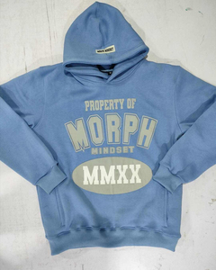 เสื้อฮู้ดดี้ผ้าฝ้ายผสมคุณภาพสูงสำหรับผู้ชาย ระบายอากาศได้ดี พิมพ์ลายด้านหน้าและด้านหลัง คอปกแบบมีฮู้ด สีพื้น - Product Image 1