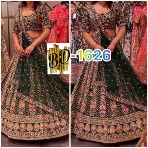 Paillettes de broderie ethnique à la mode fonctionnent avec Cancan et toile Patta Fox Georgette lavable Lehenga Choli sacs de maman - Product Image 2