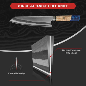 มีดเชฟเหล็กดามัสกัสจากญี่ปุ่นพร้อมด้ามจับไม้เรซิน - Product Image 3