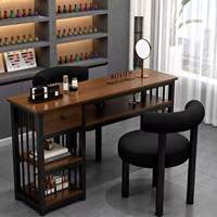 Ensemble de mobilier moderne pour salon de manucure, direct usine, 22 ans d'expérience, table de manucure double KD, poste de travail compact en bois pour technicien(ne) ongulaire