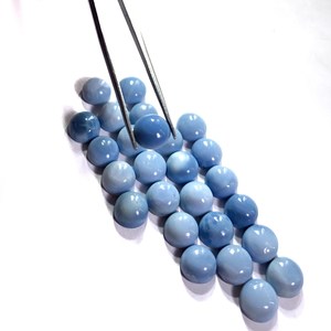 Genuine Blue Opal Round Cabochon Beads 6MM Natural Blue Gemstone for DIY Jewelry Semi Precious Gemstone - Product Image 1