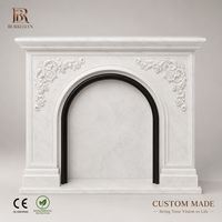 Moulures d'arche Rosetta en marbre de Carrare jaune, pierre naturelle de luxe, cheminée décorative personnalisée