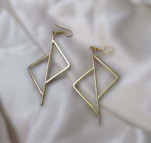 Luxurious Brass <b>Earring</b> -statement brass <b>earrings</b> -designer brass jewelry - brass fashion <b>earring</b> - Product Image 1