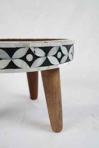 Elegante soporte de pastel con Incrustaciones de nácar multicolor hecho a mano para decoración de vajilla de boda y fiesta para postres - Product Image 3