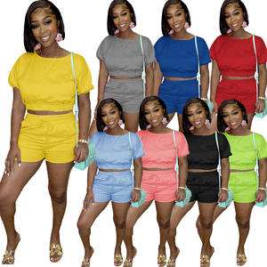 Custom LOGO 2025 Summer Clothes 2 Two Piece Sets for <b>Women</b> <b>Short</b> Pants Crop Top Hollow <b>Women's</b> Biker <b>Shorts</b> and T-shirt Sets - Product Image 3