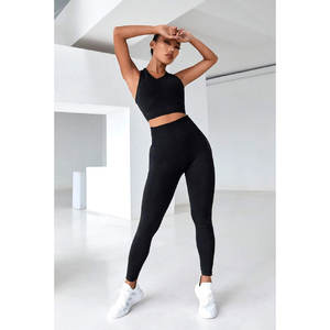 2025 vente en gros 2 pièces Yoga ensembles pour femmes sans couture taille haute Leggings sport soutien-gorge ensembles à vendre - Product Image 1