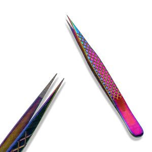 Pince à épiler d'extension de cils classique Cils enduits de titane Pince à épiler Outil de soins de beauté personnalisé de haute qualité - Product Image 1