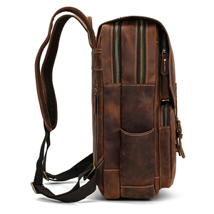 Large Capacity <b>Backpack</b> Leather Fashion Comfortable Straps Multi Pocket Design for Daily Travel School Use - Product Image 4