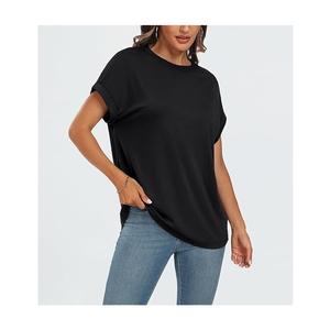 Bangladesh fabricado servicio OEM Digital mujer 100% algodón manga corta cuello redondo hombro pendiente cómoda camiseta - Product Image 3