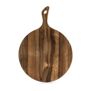 Papan potong kayu dengan pegangan papan keju kayu papan kayu untuk makanan roti buah