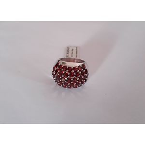 Shah Gems Women's Natural Garnet <b>Ring</b> in 925 Sterling Silver Rhodium Plated Fine Jewelry for Everyday Wear - Product Image 3
