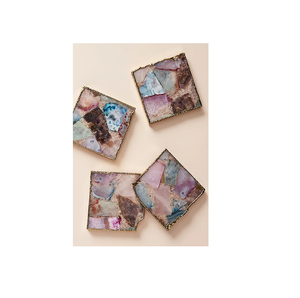 Fresh Design Tableware Accessories <b>Agate</b> <b>Coaster</b> With Gold Electroplated <b>Agate</b> Slice at Wholesale Price with Premium Quality - Product Image 1