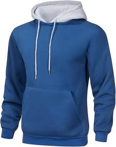 Sudadera con capucha con logotipo personalizable para hombre, sudadera de lana de manga larga con bloque de Color sólido, bolsillo, temporada de invierno, transpirable, rápido - Product Image 5