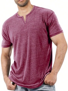 T-shirt tissé 100% coton pour hommes Vêtements de fitness légers de haute qualité Design respirant uni sur mesure - Product Image 4