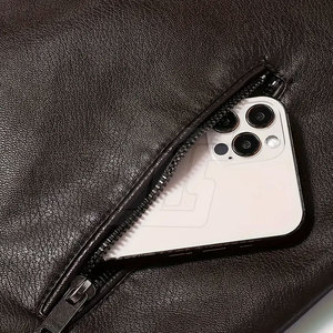 แจ็กเก็ตหนังสำหรับผู้ชายดีไซน์คลาสสิกแขนยาวเหมาะสำหรับเสื้อหนาวลำลองหรือเป็นทางการ - Product Image 6