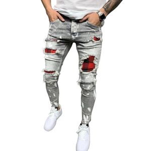 2025 pantalones vaqueros negros para hombre calidad al por mayor Streetstyle Denim estilo recto con estampado de cintura media lavado de colores - Product Image 6