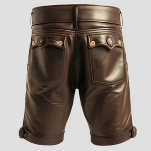 Shorts en cuir classiques pour hommes, confortables, doublés, durables, respirants, décontractés, mode, extérieur, shorts en daim pour hommes - Product Image 5